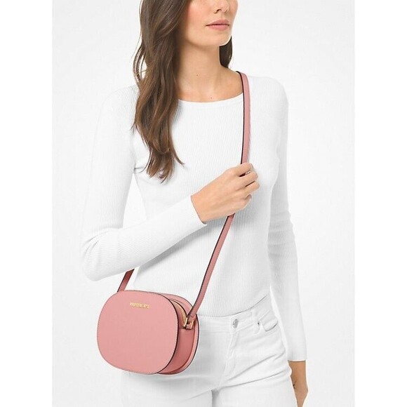 New Michael Kors Jet Set Travel Medium Saffiano Leather Crossbody Primrose - Picture 2 of 3